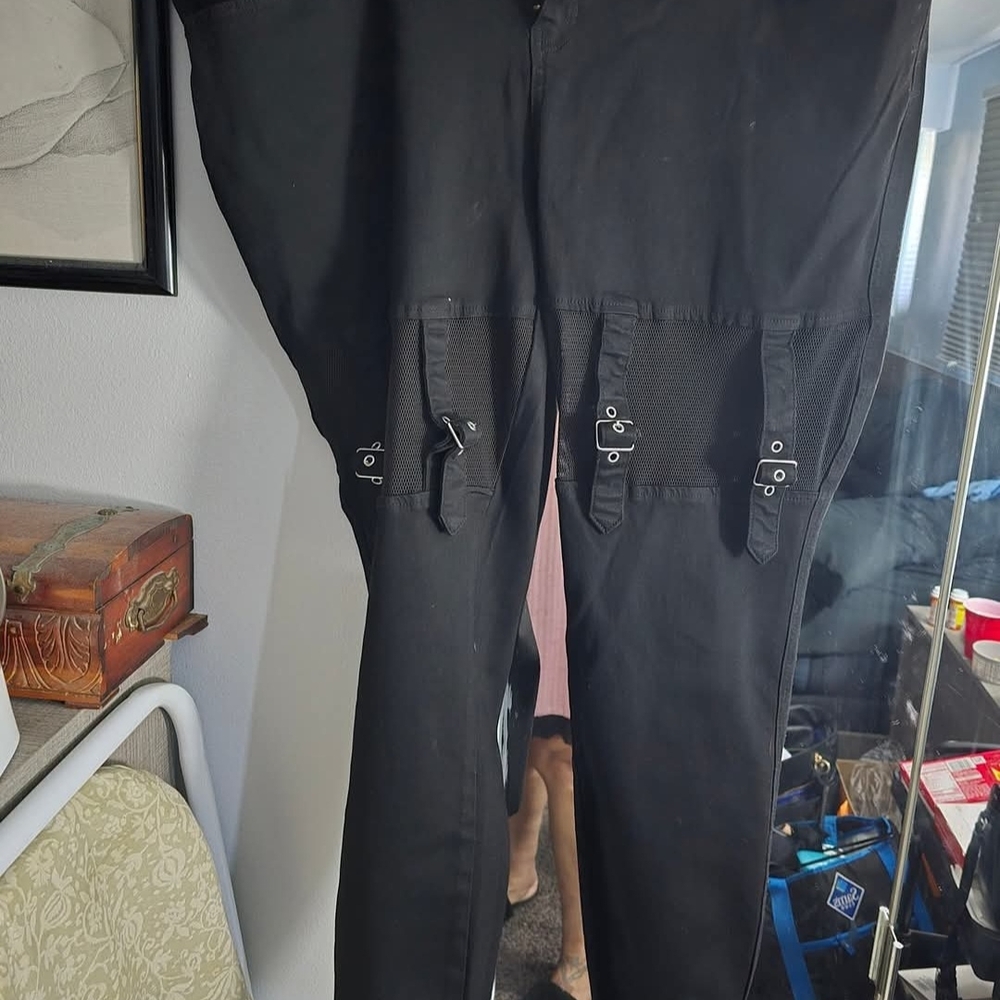 Hot Topic Black Cargo Pants with Utility Design
